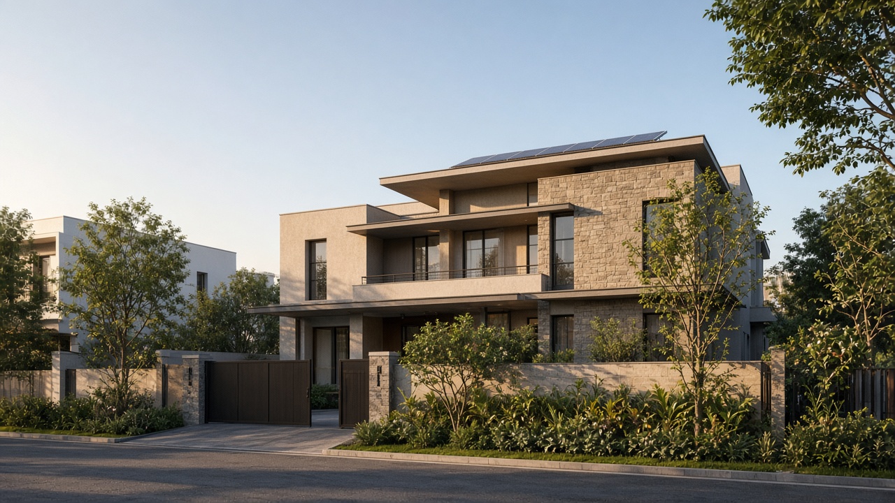 Morning light on a Secunderabad house with rooftop solar